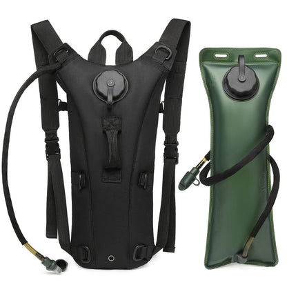 Hydration Backpack with 101oz Water Bladder Tactical Lightweight Hiking Pack Adjustable Straps Large Capacity for Hiking Biking Running Climbing Black Green