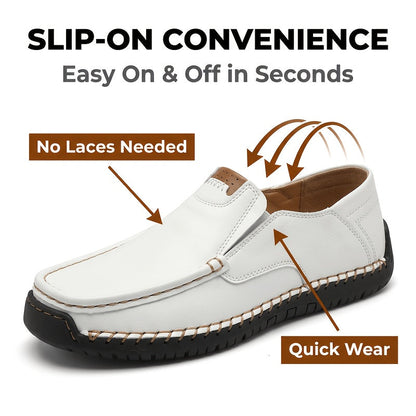 Mocassins de conduite cousus main pour homme, chaussures à enfiler légères et respirantes – Mocassins décontractés style bateau pour le travail, les voyages, la marche et l'extérieur, tailles US 4–12,5