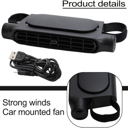 Ventilateur de voiture USB sans pales à 3 vitesses, refroidissement silencieux – Ventilateur de siège plug-and-play avec câble USB, restez au frais dans les embouteillages, ajustement universel pour tous les modèles de voiture, blanc et noir