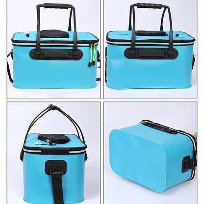 Seau à poisson pliable – Récipient portable en EVA pour poissons vivants et appâts, conteneur de pêche pliable pour le camping en plein air, pêche en eau douce et en eau salée