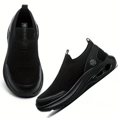 Chaussures de sécurité pour hommes à embout en acier, légères et à enfiler, baskets de sécurité résistantes à la perforation, mocassins antidérapants, noir gris bleu, tailles US 5,5-14