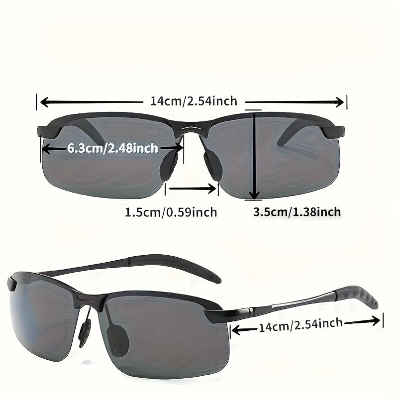 Lot de 2 lunettes de conduite à vision nocturne Aurora – Demi-monture anti-éblouissement, verres TAC légers, unisexe pour hommes et femmes, lunettes de sécurité pour la conduite de nuit et le quotidien, lunettes élégantes à verres jaunes
