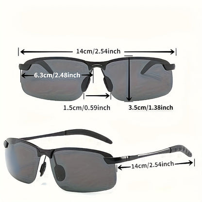 Lot de 2 lunettes de conduite à vision nocturne Aurora – Demi-monture anti-éblouissement, verres TAC légers, unisexe pour hommes et femmes, lunettes de sécurité pour la conduite de nuit et le quotidien, lunettes élégantes à verres jaunes