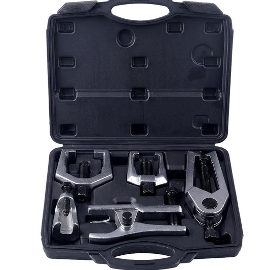 Kit d'outils de train avant 5 pièces - Extracteur de bras Pitman, séparateur de rotule et outil de démontage de biellette de direction, acier forgé robuste, universel pour la plupart des véhicules, étui de transport inclus