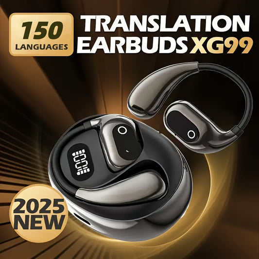 AI Translation Earbuds 144 Languages – 0.3s Instant Voice Interpreter, Noise Reduction & 40-Hour Battery Life for Travel Business International Communication
