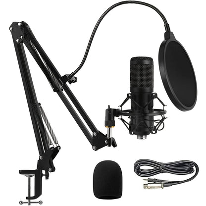 Kit de studio d'enregistrement pour podcast BM-800 avec carte son live, changeur de voix et écouteurs – Kit d'interface audio complet pour streaming, vlogging et diffusion en direct, plusieurs modèles disponibles