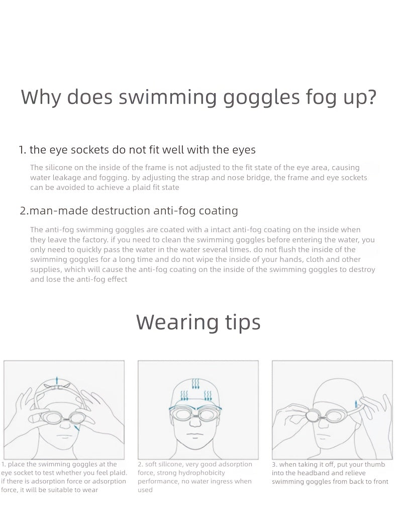 Lot de 2 lunettes de natation antibuée avec bouchons d'oreilles, pince-nez et sac étanche – Lunettes de natation avec protection UV pour hommes, femmes et adolescents, kit d'accessoires pour piscine extérieure et sports nautiques