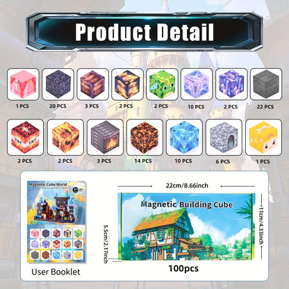 Kit de blocs de construction magnétiques, 100 ou 162 pièces - Ensemble de construction éducatif STEM, tuiles magnétiques pour garçons et filles, jouet de construction créatif en 3D, cadeau d'anniversaire, de Pâques ou de Noël pour enfants