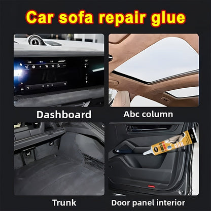 Kit de réparation pour intérieur de voiture et adhésif plastique – Colle pour sièges, colle pour joints coupe-vent et tampon d'étanchéité pour carrosserie, portières, garnitures et réparations intérieures – Colle de réparation automobile à séchage rapide