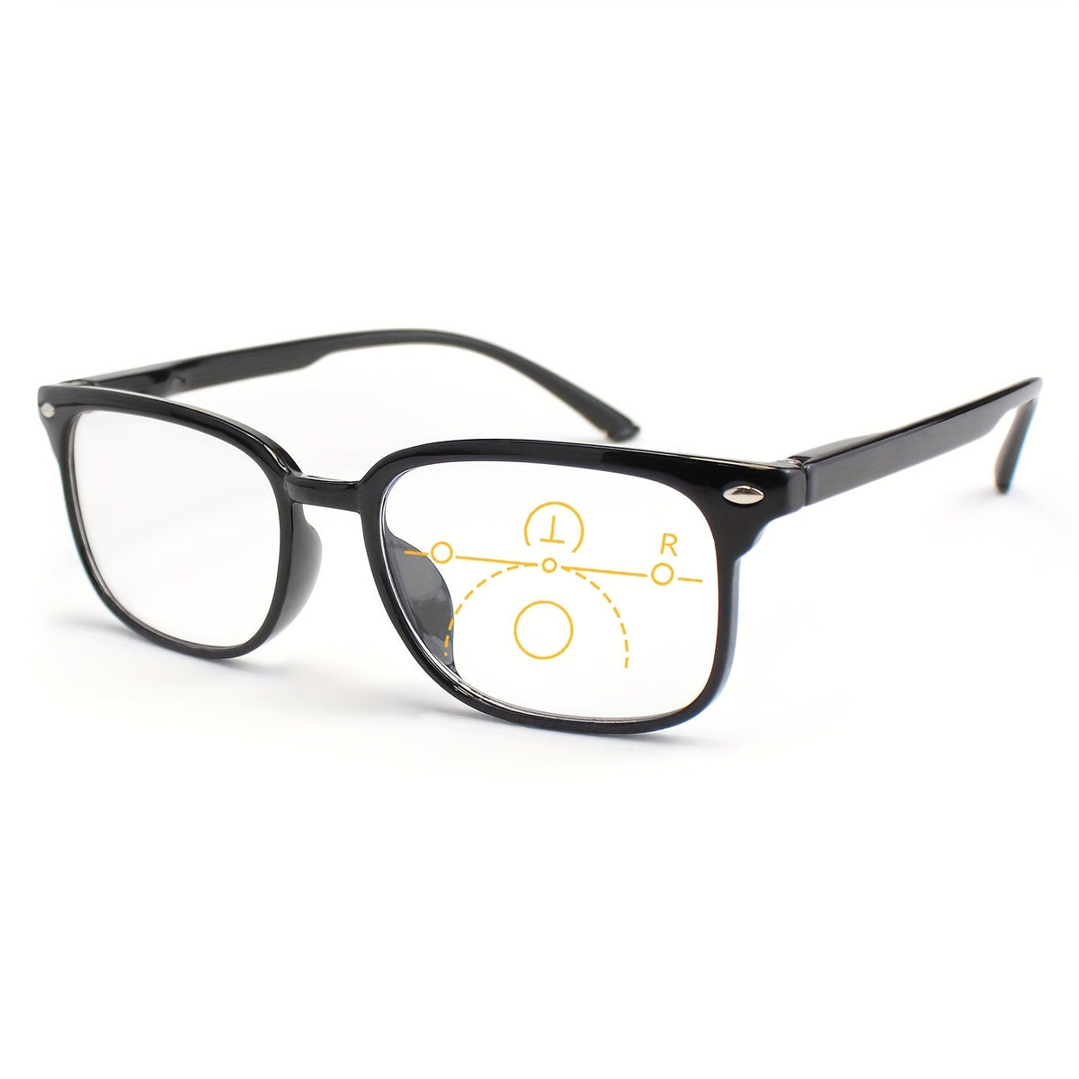 Lunettes de lecture monture rectangulaire avec charnières à ressort – Verres en polycarbonate légers, grossissement de +1,0 à +3,5, lunettes unisexes pour hommes et femmes – Idéales pour l'ordinateur, la lecture et un usage quotidien