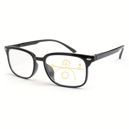 Lunettes de lecture monture rectangulaire avec charnières à ressort – Verres en polycarbonate légers, grossissement de +1,0 à +3,5, lunettes unisexes pour hommes et femmes – Idéales pour l'ordinateur, la lecture et un usage quotidien