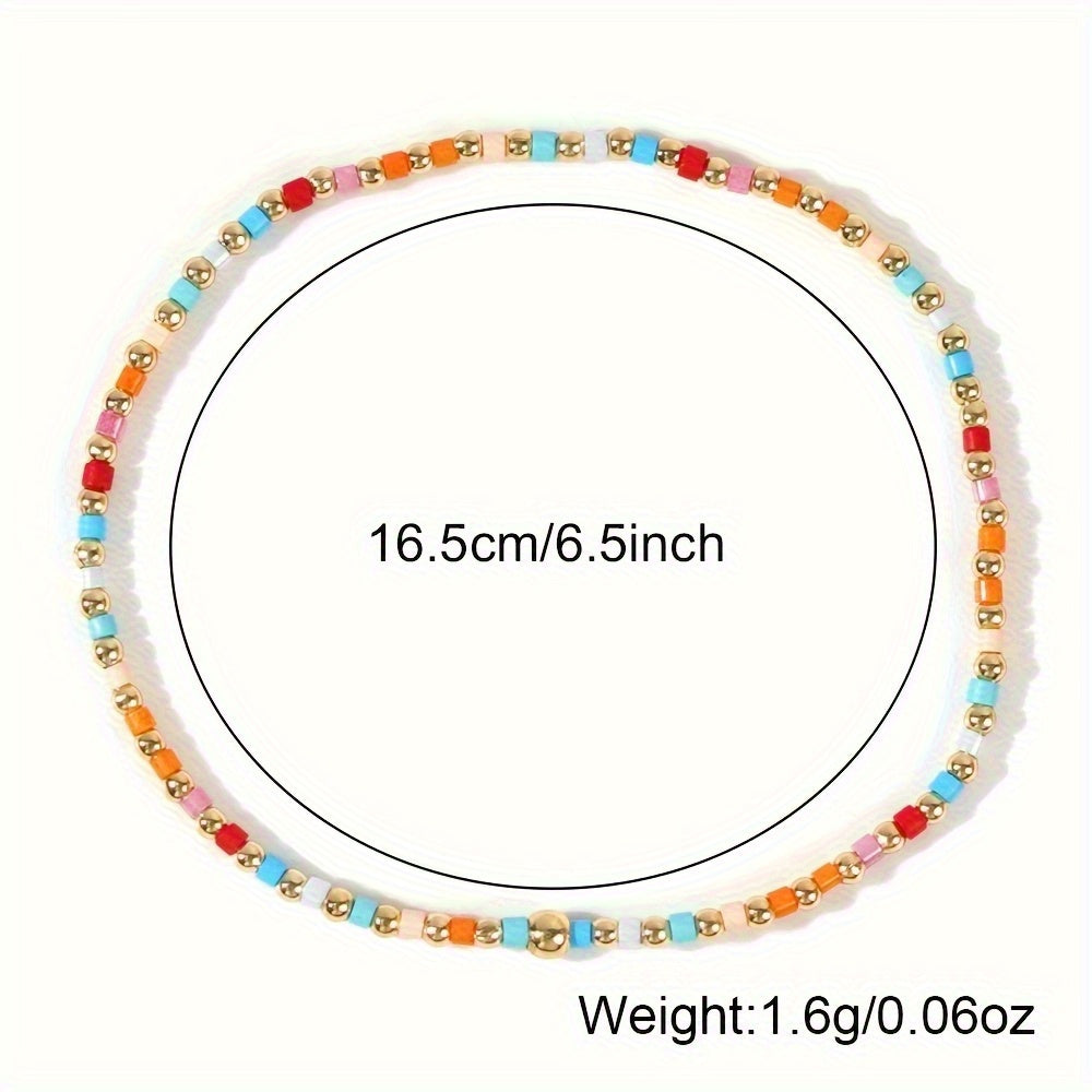 Lot de 60 bracelets élastiques en perles de rocaille bohèmes pour femmes – Ensemble de bracelets extensibles style bohème empilables et multicolores, création de bijoux DIY, style décontracté et festival, couleurs de perles aléatoires