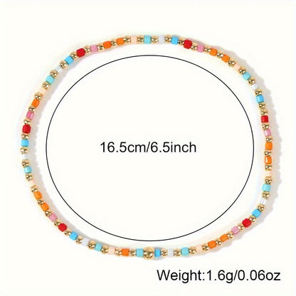 Lot de 60 bracelets élastiques en perles de rocaille bohèmes pour femmes – Ensemble de bracelets extensibles style bohème empilables et multicolores, création de bijoux DIY, style décontracté et festival, couleurs de perles aléatoires