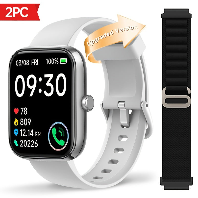Smartwatch with Alexa Built-In 1.95 Inch Large HD Screen Wireless Bluetooth Calling 100+ Sport Modes Fitness Tracker Pedometer Heart Rate Sleep Monitor – iPhone Android Compatible Unisex Men Women 12 Colors