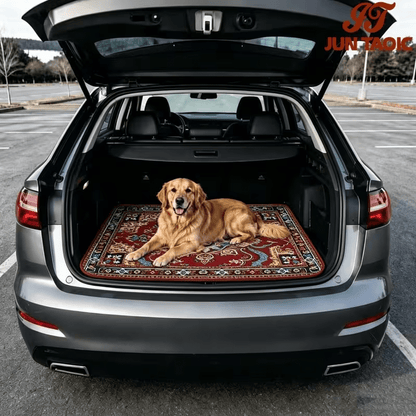 Tapis de coffre pour voiture – Revêtement de chargement antidérapant et imperméable avec motifs uniques, protection intérieure de véhicule durable contre la saleté, les déversements et les rayures, ajustement universel