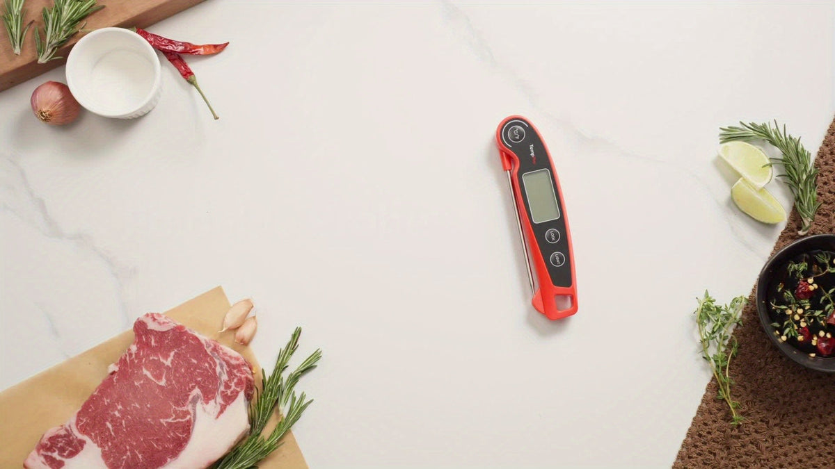 Thermomètre à viande à lecture instantanée avec sonde pliable à détection de mouvement, thermomètre alimentaire numérique pour cuisine, barbecue, fumoir, confiserie et friture, -50°C à 300°C, réponse rapide en 2-3 secondes