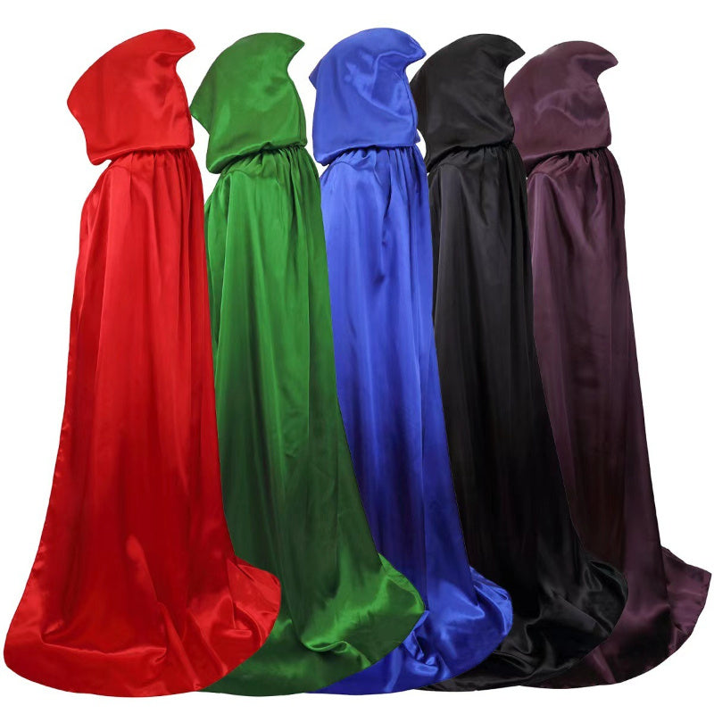 Cape de vampire gothique Halloween « Mort noire » 150 cm pour adultes – Aucun assemblage requis, costume à silhouette fluide pour maison de l'horreur, carnaval, cosplay, fête, décoration festive