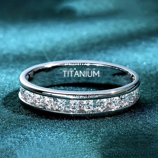 S925 Sterling Silver Sparkling Moissanite Ring for Men Women – Unisex Stylish Versatile Band, Sizes 5-13, Perfect for Weddings, Engagements, Couples & Christmas Gift