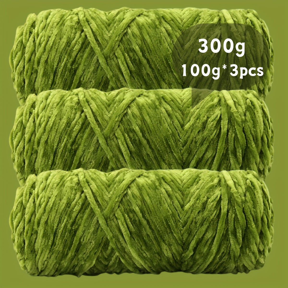 Fil chenille velours, lot de 3 pelotes de 300 g (3 x 100 g), laine douce et épaisse pour tricot et crochet, 47 couleurs, idéal pour débutants, artisanat de luxe pour pulls, écharpes, bonnets, poupées, sacs, amigurumi et projets DIY