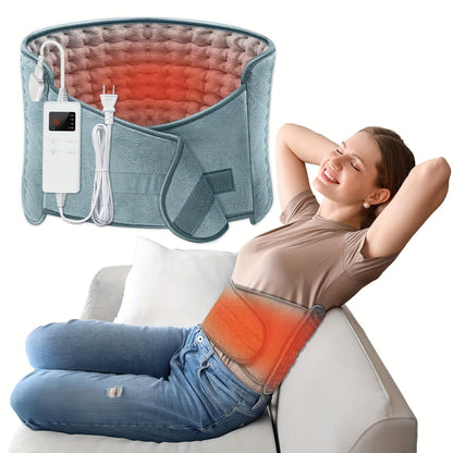 Ceinture chauffante électrique pour soulager les maux de dos, 30 x 60 cm – 6 niveaux de chaleur (40-65°C), arrêt automatique après 6 heures, 4 minuteurs, tour de taille réglable (60-115 cm), coussin chauffant lavable pour hommes et femmes
