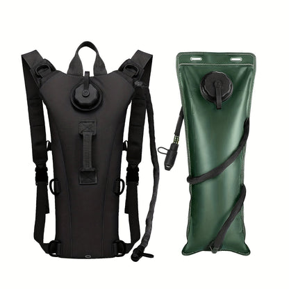 Sac à dos d'hydratation avec poche à eau de 3 L – Sac de randonnée en nylon avec réservoir inclus pour le camping, le trail et les aventures en plein air, disponible en kaki, vert, camouflage et camouflage gris