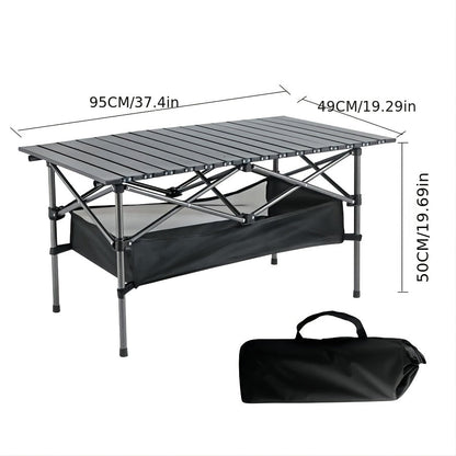 Table de camping pliante avec sac de transport – Table d'extérieur légère et portable, 3 tailles disponibles pour le camping, la plage, le pique-nique, le barbecue, le jardin, le bateau et les voyages, installation et rangement faciles