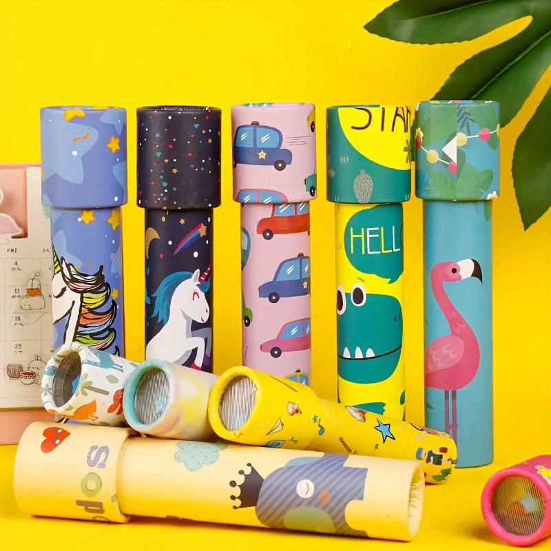 Lot de 6, 12, 18 kaléidoscopes magiques rotatifs pour enfants, cadeaux d'anniversaire, prix de classe, récompenses de carnaval, remplissage de pochettes-surprises, motifs aléatoires