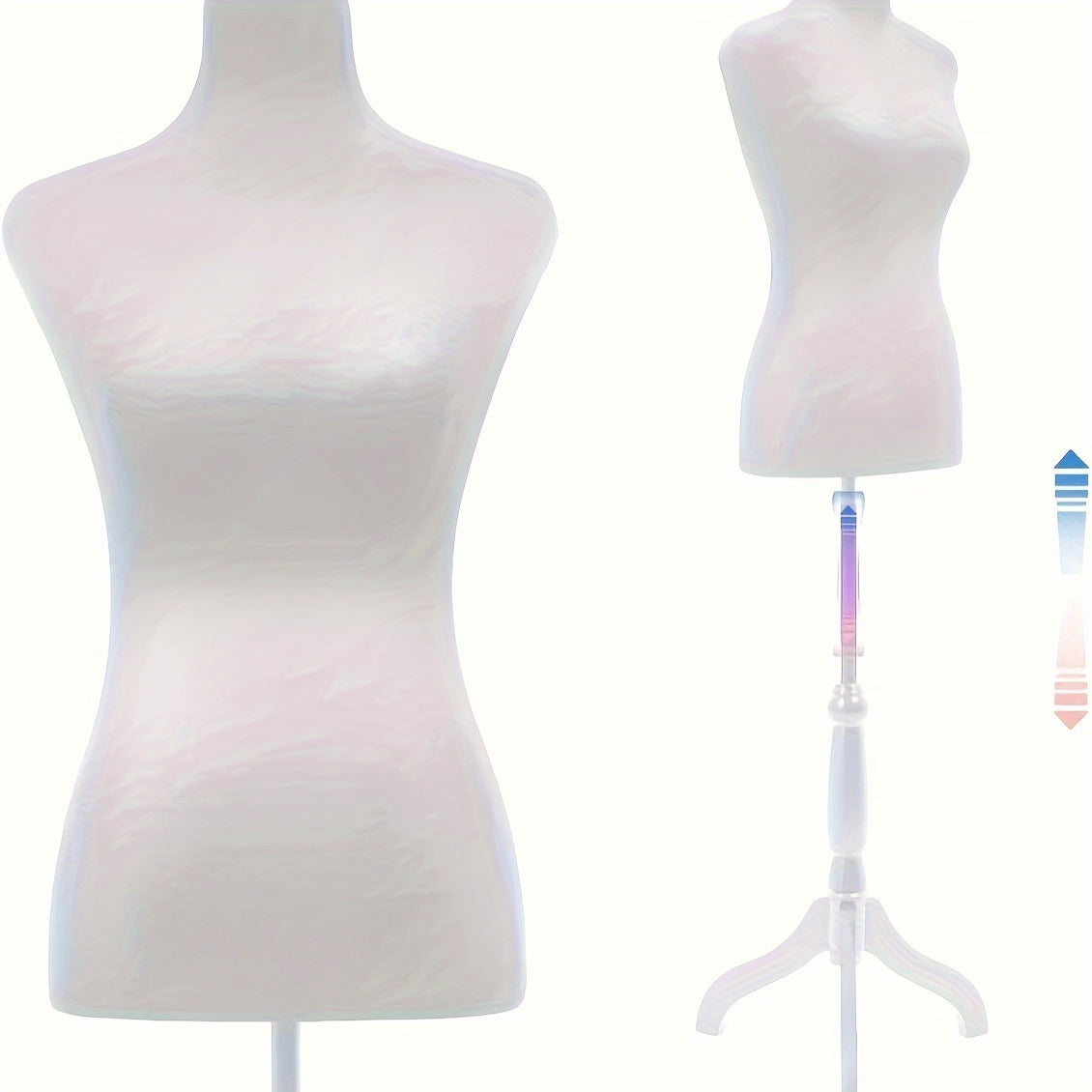 Mannequin de couture avec pied tripode, hauteur réglable de 127 à 160 cm, buste féminin portable pour couture, présentation de vêtements, stylisme et photographie – 4 couleurs disponibles