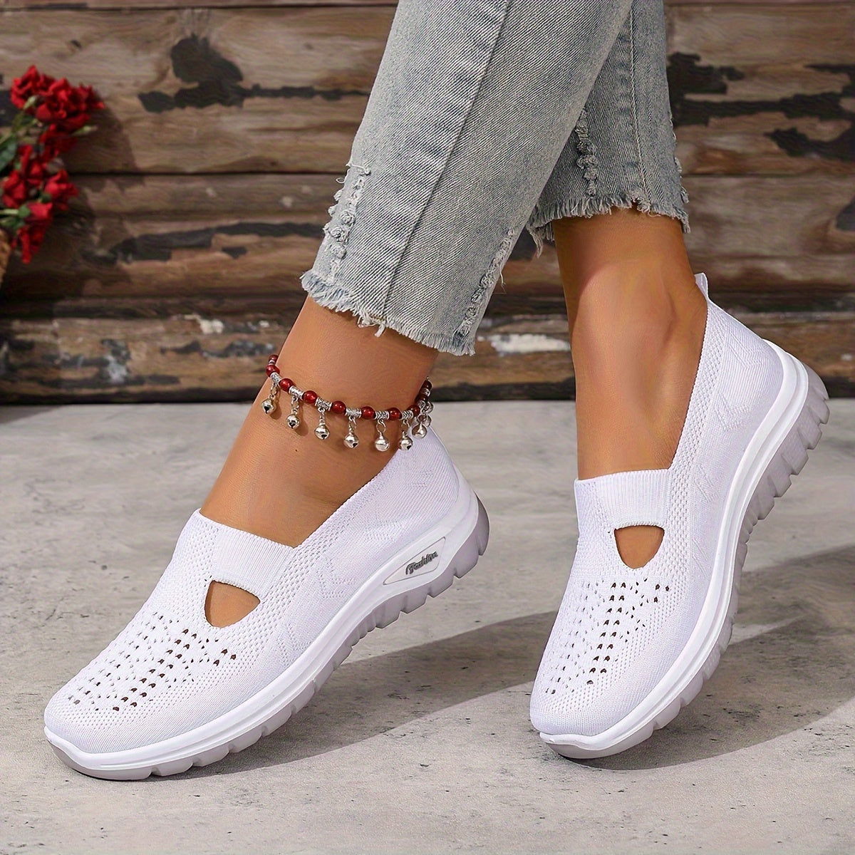 Women's Mesh Slip-On Sneakers – Lightweight Comfortable Casual Walking Shoes for Beach, Vacation, Camping & Everyday Summer Use, Sizes US 6.5–10.5