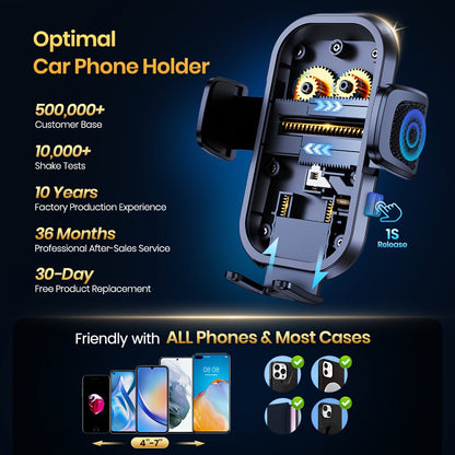 Support téléphone voiture pour tableau de bord et grille d'aération | Ajustable à 360°, forte adhérence, grande stabilité – Compatibilité universelle pour tous smartphones, iPhone, Samsung, Android – Style A, B et fixation aération