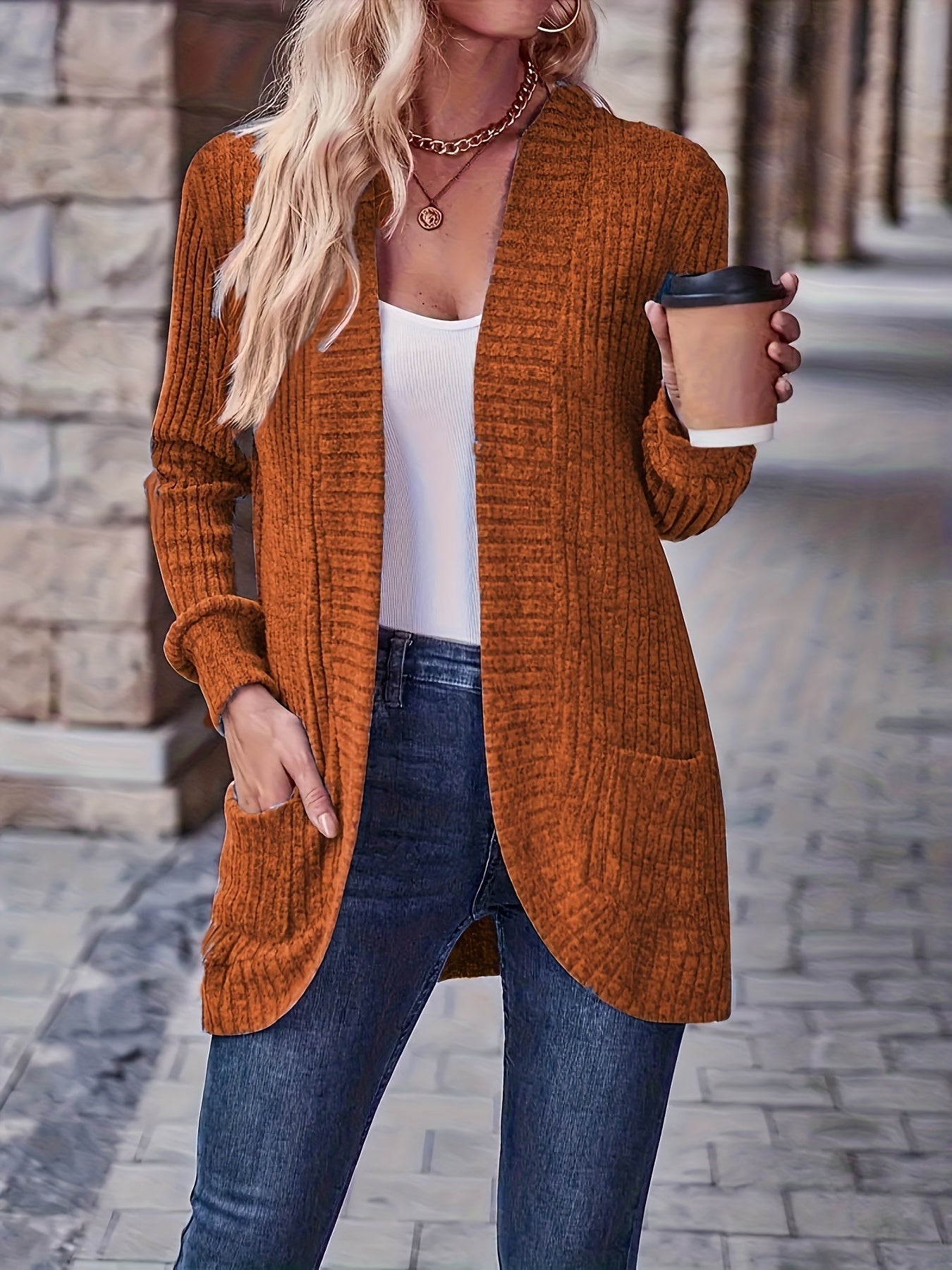 Women's Loose Casual Long Sleeve Blouse Solid Color Pocket Splicing Relaxed Fit Top 10 Colors S-XXL Spring Fall Everyday Wear