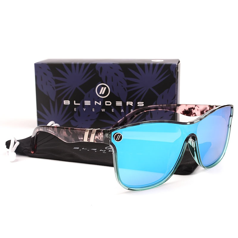 Lunettes de soleil polarisées pour hommes et femmes - Verres miroirs monoblocs, monture carrée vintage, protection UV400, style rétro pour la conduite, les voyages et le quotidien