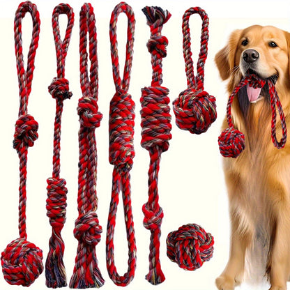 Lot de 7 jouets à mâcher en corde pour chien – Jouets de traction interactifs et durables pour le nettoyage des dents, adaptés aux chiens de petite, moyenne et grande taille, ensemble de jeu intérieur et extérieur pour chiots et chiens adultes
