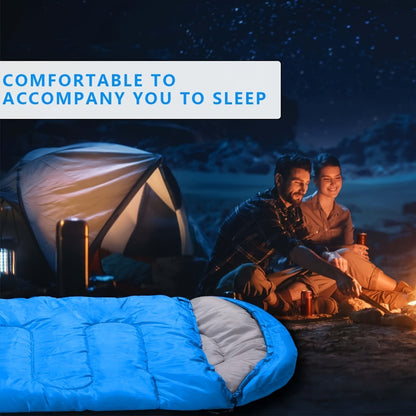 Sac de couchage 4 saisons léger pour temps froid -17 à -7°C – Forme enveloppe avec capuche réglable pour le camping, la randonnée, le trekking, l'alpinisme et les voyages en hiver