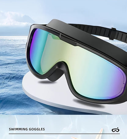 Lot de 2 lunettes de natation antibuée avec bouchons d'oreilles, pince-nez et sac étanche – Lunettes de natation avec protection UV pour hommes, femmes et adolescents, kit d'accessoires pour piscine extérieure et sports nautiques