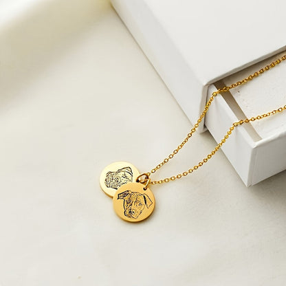 Collier médaillon personnalisé pour portrait d'animal de compagnie – Bijou photo fait main pour chien et chat, argent, or, or rose, 1 à 3 médaillons – Cadeau pour amoureux des animaux, collier comm émoratif et d'anniversaire