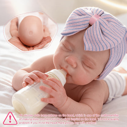 Poupée fille de 18 pouces en silicone intégral – Nouveau-né réaliste à bouche ouverte, poupée reborn faite main, souple et flexible avec tenue, cadeau d'anniversaire ou de Noël pour enfants et collectionneurs