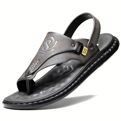 Men's Hiking Sandals with Arch Support – Slip-On Sports Beach Walking Sandals, Lightweight Casual Outdoor Shoes, Black Grey Brown, Sizes US 7–13.5, All Season Comfort