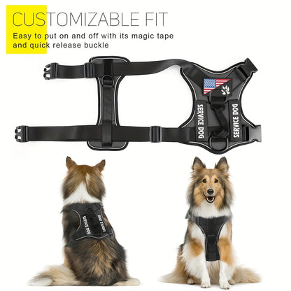 Dog Vest Harness Set with Leash – Adjustable No-Pull Harness Includes 5 Patches, Seat Belt, Collapsible Bowls & Poop Bag Dispenser for Training Walking Hiking XS to XL
