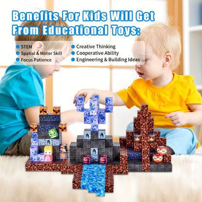 100 pièces Blocs de construction magnétiques, ensemble de jouets de construction STEM Garde mécanique pour enfants, kit de construction magnétique créatif, cadeau d'anniversaire, de Noël ou de Pâques pour garçons et filles de 6 ans et plus