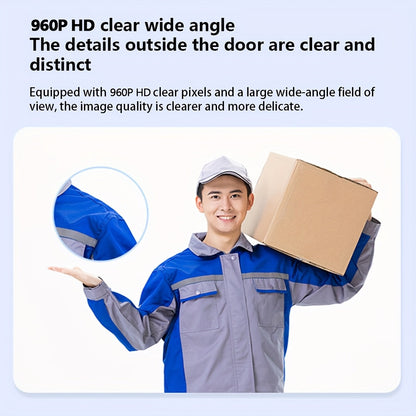 Sonnette vidéo sans fil avec caméra HD, vision nocturne, alertes de mouvement et audio bidirectionnel – Sonnette WiFi intelligente, visualisation mobile à distance, changeur de voix, batterie rechargeable, 2,4 GHz, sécurité domestique