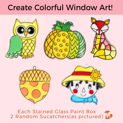 Kit de peinture sur verre, 12 couleurs acryliques non toxiques pour verre, vitraux, verres à vin, fenêtres et tasses en céramique, certifié ASTM, sans odeur, avec 3 pinceaux, pour adultes, artistes et débutants