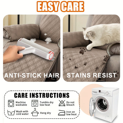 Housse de fauteuil inclinable imperméable avec poches latérales, sangles antidérapantes, tissu matelassé 4 couches, protection contre les animaux et les enfants, lavable en machine – 11 couleurs