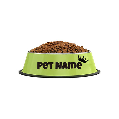 Gamelle personnalisée en acier inoxydable pour chien et chat - Bol gravé au nom de votre animal avec motif patte, cœur et couronne, antidérapante, 200 ml / 400 ml / 1000 ml, écuelle pour nourriture et eau, idée cadeau