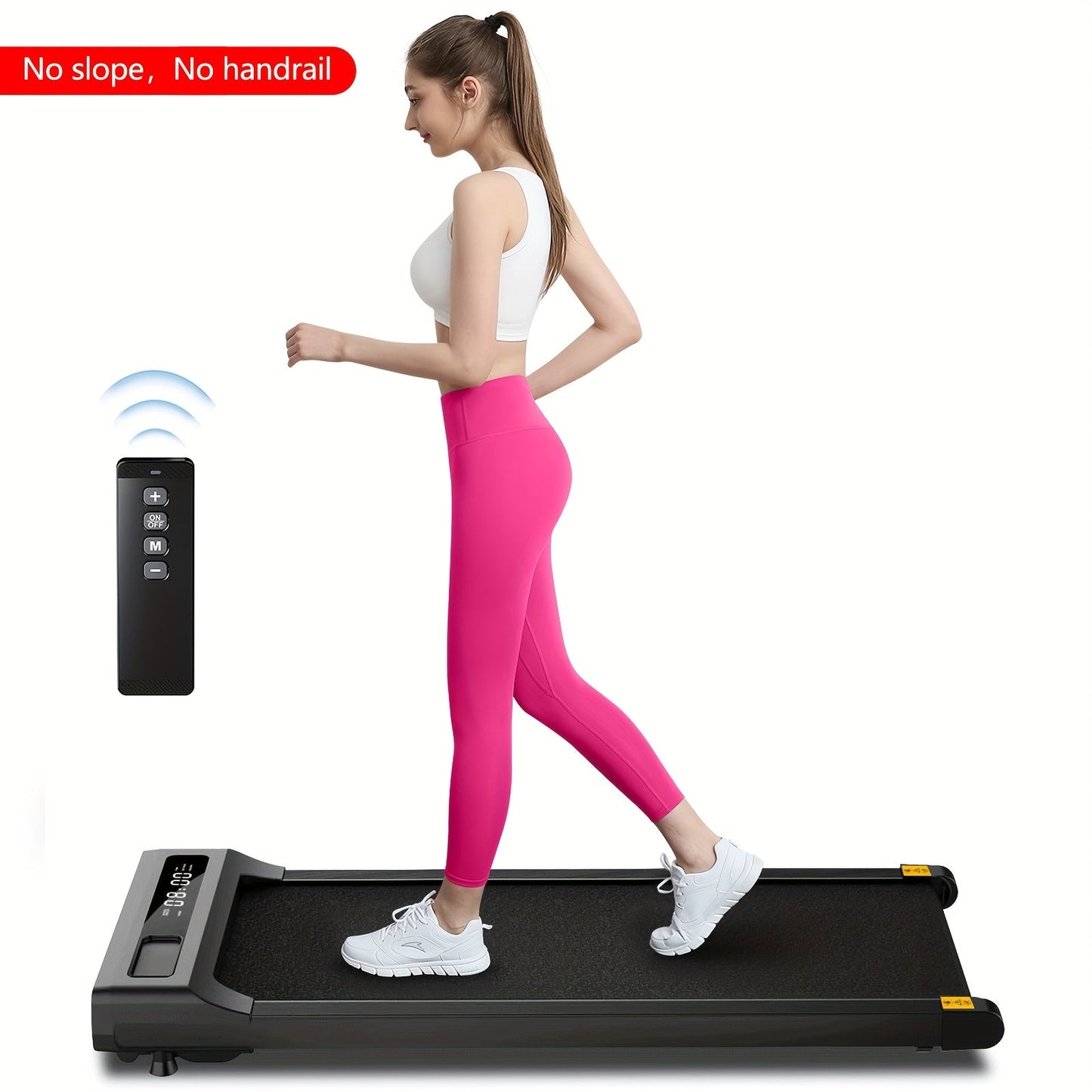 Incline Foldable Treadmill Walking Pad with Handles – 300 LB Capacity Portable Under Desk Treadmill for Home & Office, Compact Quiet Walking Pad with Incline for Weight Loss & Cardio Fitness