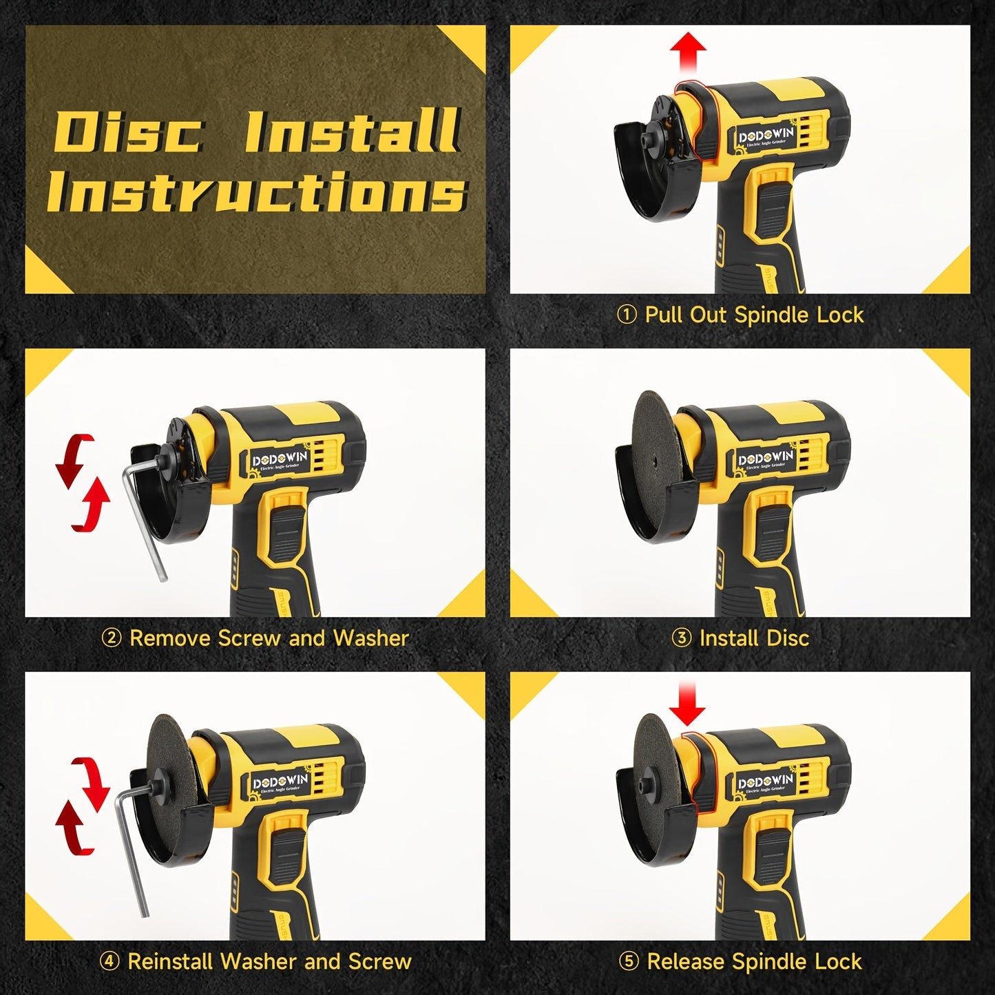 Mini Cordless Angle Grinder 19500 RPM Lithium Battery – Electric Grinding & Polishing Tool for Metal, Wood, Stone & Concrete, Precision Cutting Machine with 1 or 2 Batteries Included, Gift for Men