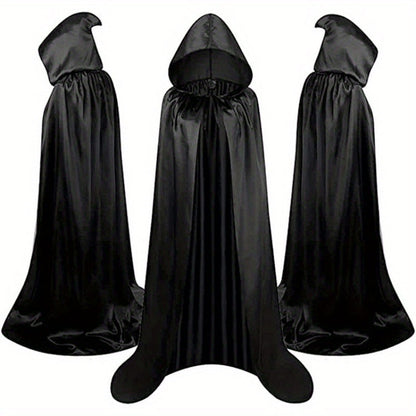 Cape de vampire gothique Halloween « Mort noire » 150 cm pour adultes – Aucun assemblage requis, costume à silhouette fluide pour maison de l'horreur, carnaval, cosplay, fête, décoration festive