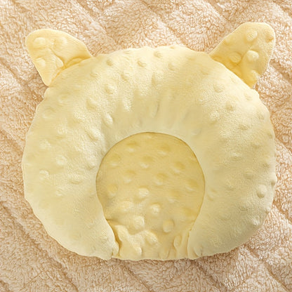 U-Shaped Dog Bed for Small Dogs – Cozy Cartoon Fleece Sleep Pad, Calming Donut Cuddler for Toy Breeds, Soft Polyester Elliptical Mat for Deep Sleep – Pink, Yellow, Blue, Grey