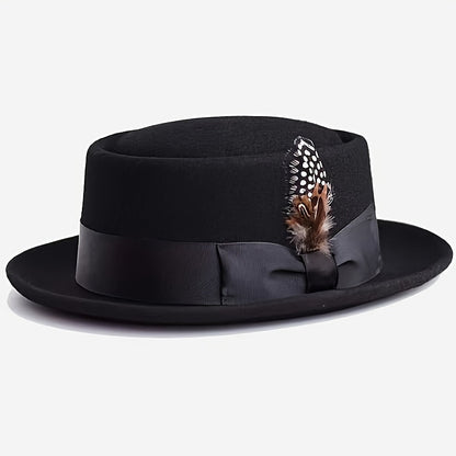 Chapeau pork pie ajustable en laine de qualité supérieure pour hommes et femmes – Style fedora unisexe léger, 5 coloris, idéal pour les fêtes, mariages, festivals, cadeaux de Noël et de Saint-Valentin