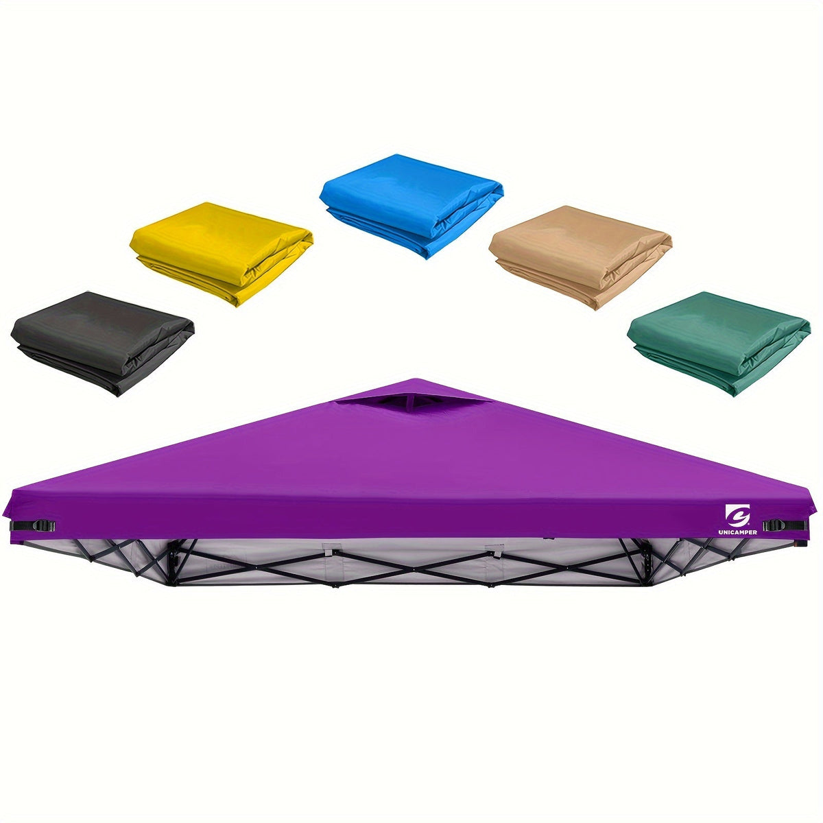 Toile de remplacement pour tonnelle pliante 3x3 m avec aération – Toile imperméable et résistante aux UV pour tentes à pieds droits, abri solaire toutes saisons pour jardin, terrasse et camping, 11 couleurs (toile seule)